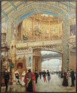 Central dome of the Machine Gallery at the 1889 World's Fair, 1890. Creator: Louis Beroud