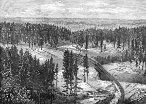Wooden Bridge Prints: The Central Pacific Railway, North America: Long Ravine Bridge, 1868. Creator: Unknown