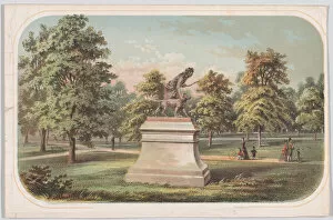New York United States Of America Gallery: Central Park, Statue of the Indian Hunter, 1869. 1869. Creator: Anon