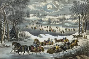 Images Dated 28th April 2020: Central Park in Winter, 1877-94. 1877-94. Creators: Nathaniel Currier
