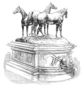 Centrepiece Prints: Centre ornament for the mess-table of the 17th Lancers, 1869. Creator: Unknown