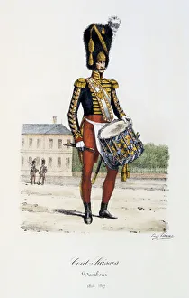 Maison Du Roi Prints: Cents-Suisses, Drummer, 1814-17 Artist: Eugene Titeux