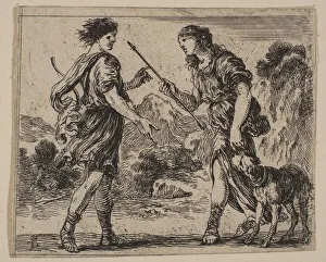 Cephalus and Procris, from Game of Mythology (Jeu de la Mythologie), 1644