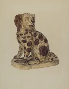 Yanosko George Prints: Ceramic Coach Dog, c. 1940. Creator: George Yanosko