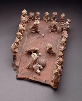 Ball Game Prints: Ceremonial Ball Game, 200 B.C. - A.D. 500 Creator: Unknown