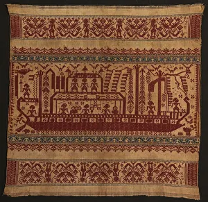 Ceremonial Cloth (tampan), Indonesia, Mid-19th century. Creator: Unknown Ceremonial Cloth (tampan), Indonesia, Mid-19th century. Creator: Unknown