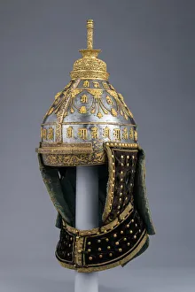 Conical Prints: Ceremonial Helmet, Chinese, mid-18th century. Creator: Unknown