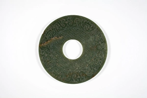 Disc Prints: Ceremonial jade disc, about 100 BC. Creator: Unknown