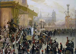 Arriving Prints: Ceremonial Reception of Nicholas II in Paris, 1896. Creator: Georges Becker