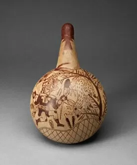 Ceremonial Vessel Depicting a Deer-Hunting Scene, 100 B.C. / A.D. 500. Creator: Unknown