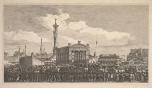 Charles François Gallery: Cérémonie de l inauguration de la colonne de juillet, 1840, 1840