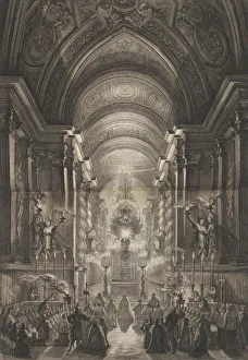 Incense Prints: Ceremony held in the Cappella Paolina, Vatican, 1787. Creator: Francesco Piranesi