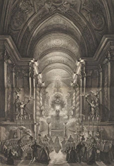 Chapel Gallery: Ceremony held in the Cappella Paolina, Vatican, 1787. Creator: Francesco Piranesi