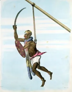 Suspended Prints: Ceremony honouring Mariatale, goddess of smallpox, Negapattam, India, 1806