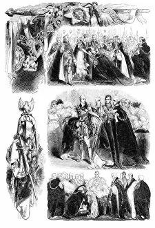 Insignia Collection: Ceremony of Investiture of the Order of the Garter, 1844. Creator: Unknown
