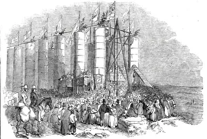 Pulley Prints: Ceremony of laying the Foundation Stone'of the Durham Monument