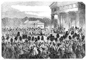 Colours Prints: Ceremony of Placing the Guards Crimean Colours in the Chapel of the Wellington Barracks
