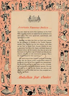 London Charivari Gallery: A certain Famous Jockey Abdullas for choice, 1939