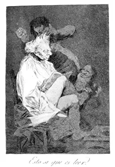 Spiky Prints: That certainly is being able to read, 1799. Artist: Francisco Goya