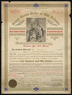 Nmaahc Collection: Certificate of endowment for the Grand United Order of Odd Fellows, October 15, 1908