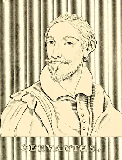 Cervantes Saavedra Miguel De Gallery: Cervantes, (1547-1616), 1830. Creator: Unknown