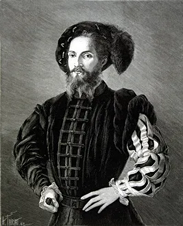 Cesar Borgia (1475-1507), ecclesiastical and political, engraving of Spanish