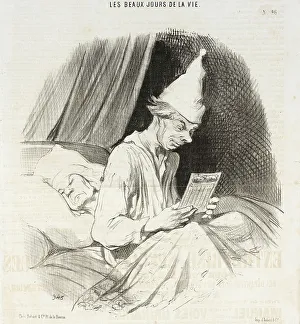 Sexism Prints: C'est bien aujourd'hui, 28 juillet, Ste. Anne... 1846. Creator: Honore Daumier