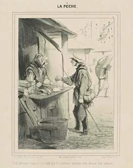 C'est presque toujours a la halle... 19th century. Creator: Honore Daumier