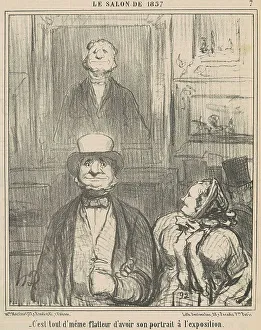 Salon Prints: C'est tout d'même flatteur d'avoir... 19th century. Creator: Honore Daumier
