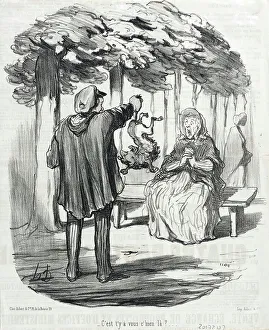 Shocked Prints: C'est t'y à vous c'hien là ?, 1847. Creator: Honore Daumier