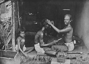 Hairdresser Prints: A Ceylon Shave, c1890, (1910). Artist: Alfred William Amandus Plate