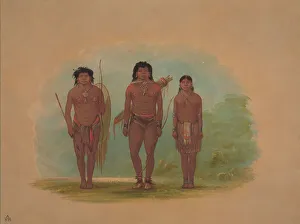 Paraguay Prints: Chaco Chief, His Wife, and a Warrior, 1854 / 1869. Creator: George Catlin