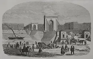 Engineering Prints: Chain Bridge, Hungary, 1856. Creator: Unknown