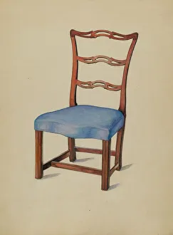 Upholstered Seat Prints: Side Chair, 1935/1942. Creator: Carl Weiss
