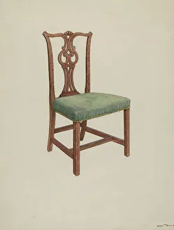 Side Chair Prints: Side Chair, 1935/1942. Creator: Dana Bartlett