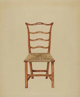 Woodcarving Prints: Side Chair, 1935/1942. Creator: Hans Westendorff