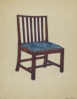 Upholstered Seat Prints: Chair, 1935/1942. Creator: Harold Smith