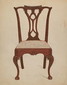 Wood Carving Gallery: Chair, 1935 / 1942. Creator: John Garay