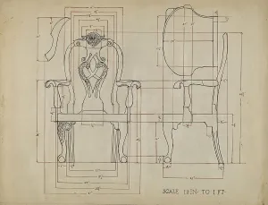 Revival Prints: Chair, 1935/1942. Creator: Unknown