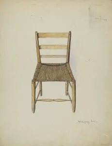 Rush Bottom Prints: Chair, 1935/1942. Creator: Willoughby Ions