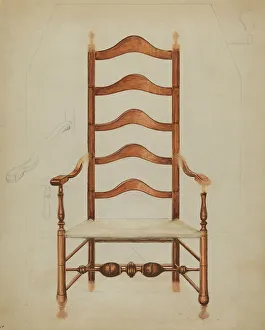 Woodcarving Prints: Chair, 1935/1942. Creators: Hans Westendorff, Frank Wenger
