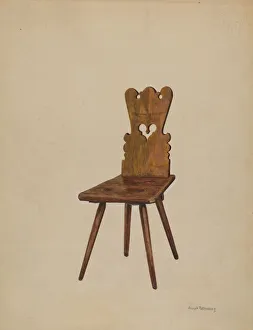 Heart Shape Prints: Side Chair, 1936. Creator: Joseph Rothenberg