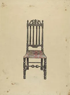 Upholstered Seat Prints: Side Chair, 1936. Creator: Mary Berner
