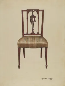 Upholstered Seat Prints: Side Chair, 1936. Creator: Michael Trekur