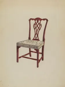 Side Chair Prints: Chair, c. 1936. Creator: George Nelson