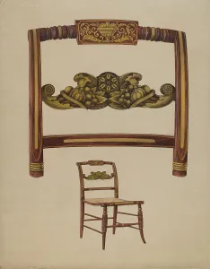 Rush Bottom Prints: Chair, c. 1936. Creator: Howard Weld