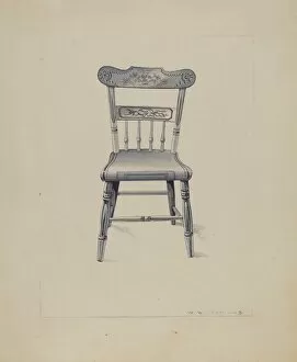 Wood Carving Gallery: Chair, c. 1936. Creator: Walter W. Jennings