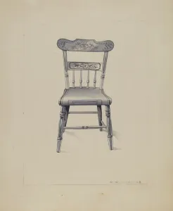 Wood Carving Gallery: Chair, c. 1936. Creator: Walter W. Jennings
