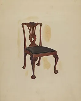 Furniture Leg Prints: Side Chair, c. 1937. Creator: Ernest Busenbark