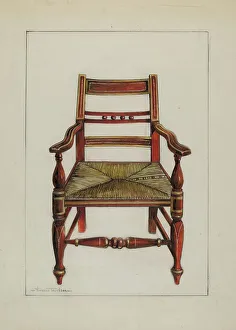 Inlaying Prints: Chair, c. 1937. Creator: Florence Truelson